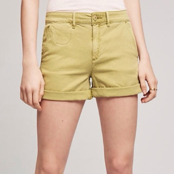 Anthropologie Pants - Anthro Relaxed Chino Shorts in Yellow Wash